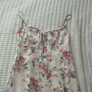 yellow/pink floral noda princess polly midi dress